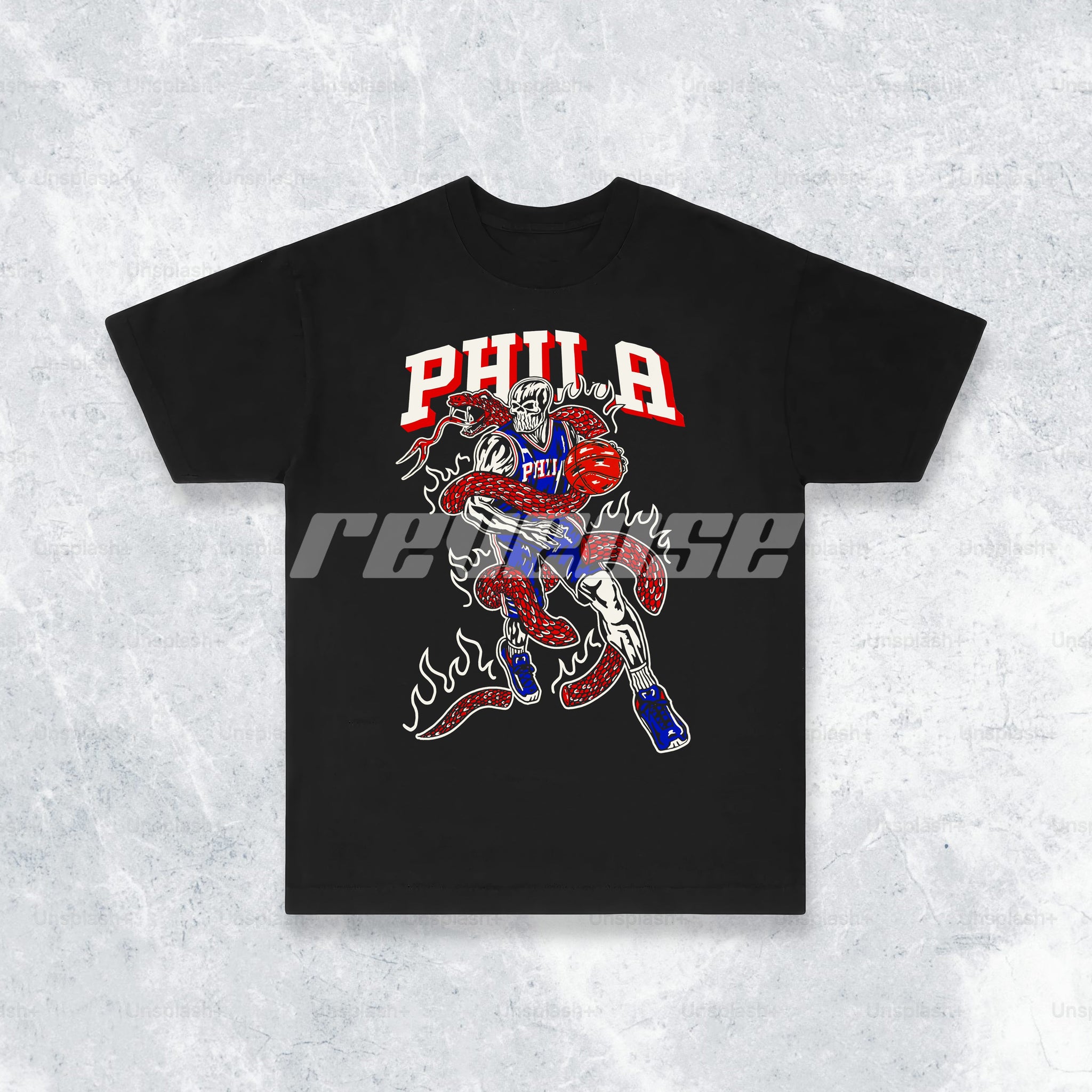 Philadelphia 76ers NBA Skeleton T-Shirt
